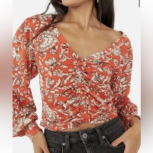 Free People - Say The Word Top in Ruby Red Size M NWT